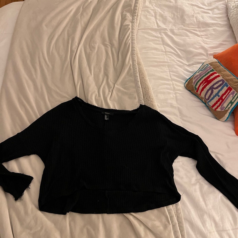 Women's Black Cropped Top